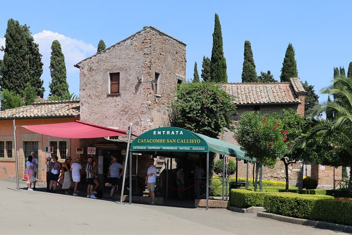 Entrance to the Catacombs of St Callixtus beside the Appian Way