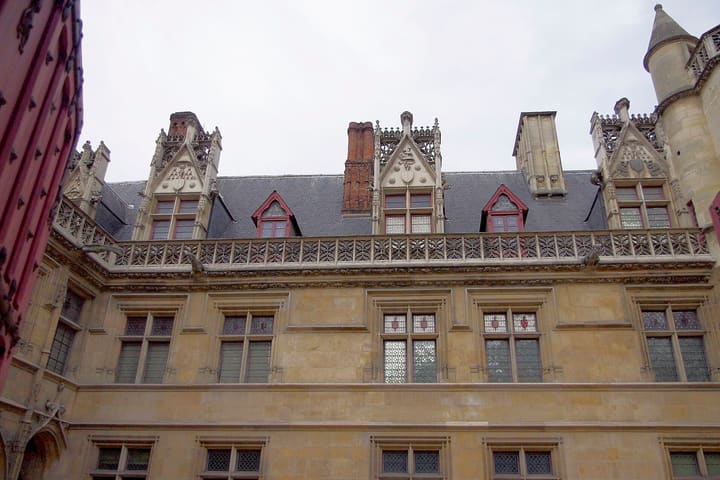 Medieval façade and roofline of Musée de Cluny