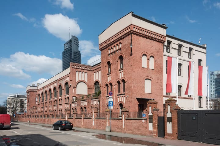 The red-brick Warsaw Rising Museum on Grzybowska Street
